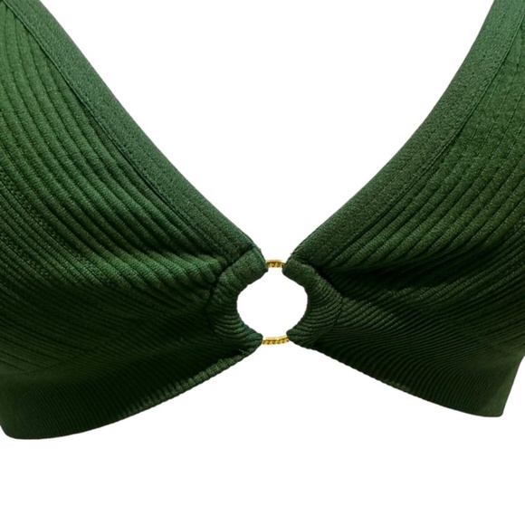 Aerie Plunge Ribbed Ring Bralette Green Size Small New with Tag - Picture 4 of 11